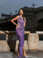 Rhinestone purple maxi dress (8267919098094)