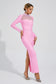 Elsa rhinestone pink maxi dress