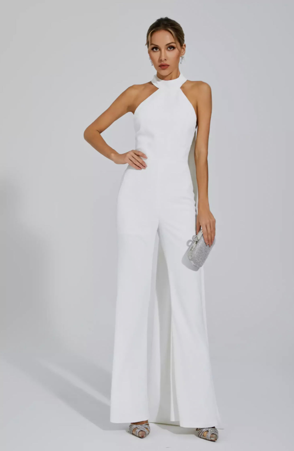 Cornelius white backless jumpsuit