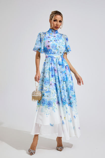 Élise Butterfly Garden Maxi Dress