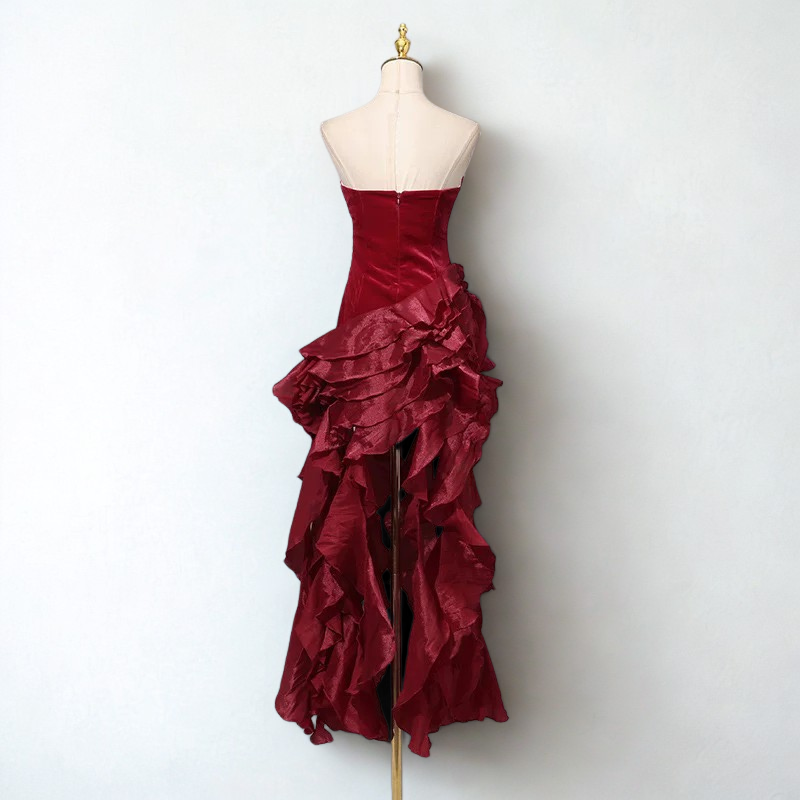 Belle Ruffle Crystal Gown