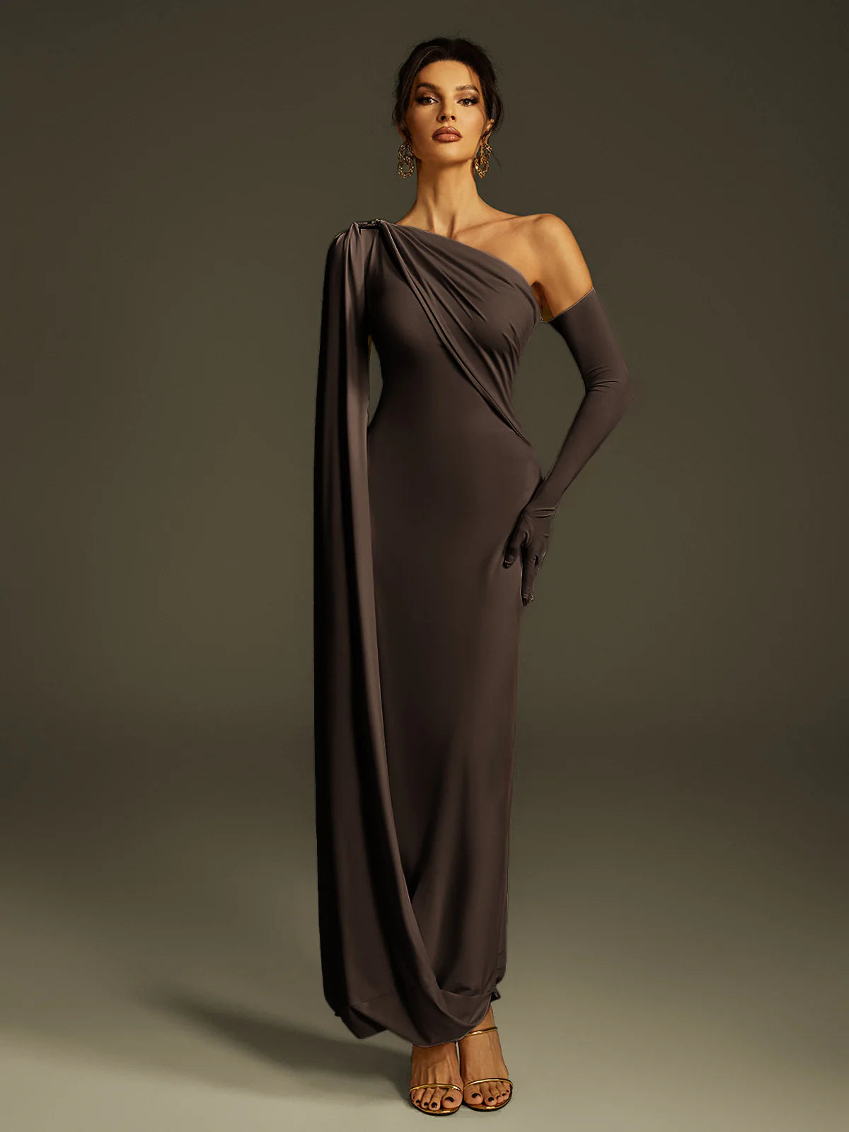 Anastasia Drape Sleeve Gown