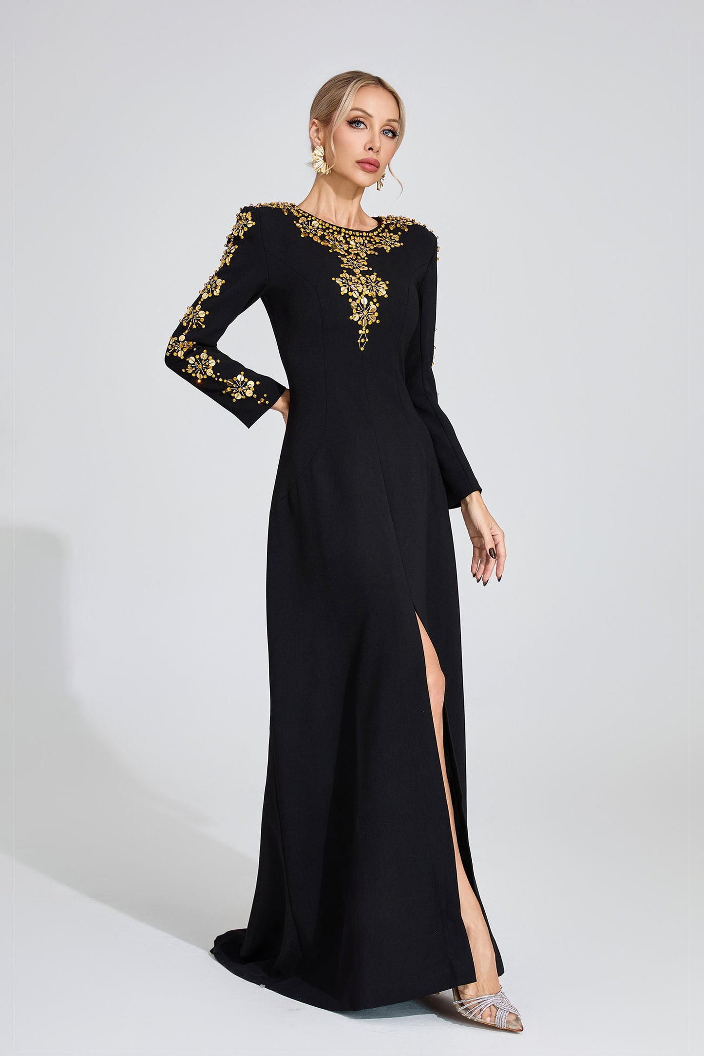 Royal Noir Embellished Gown