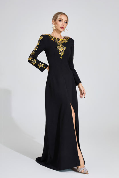 Royal Noir Embellished Gown