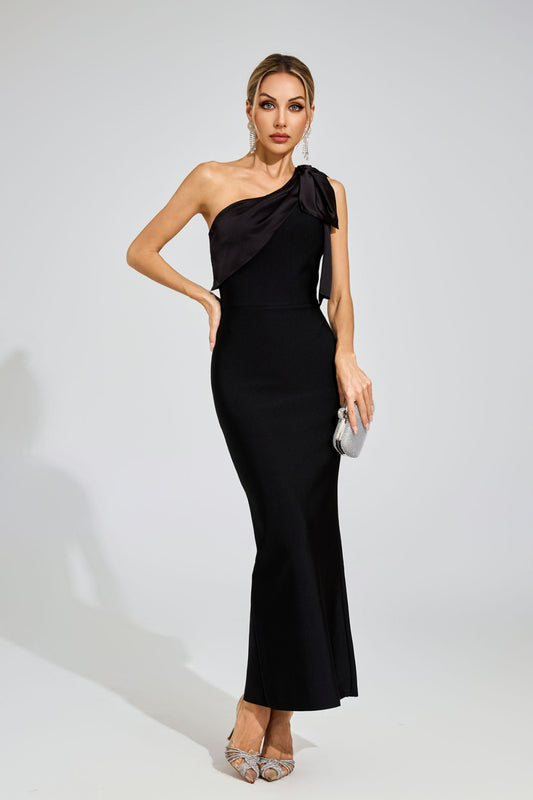 Élise Draped One-Shoulder Gown