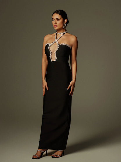 Éclat Noir Embellished Gown