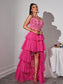 Tulle pink maxi dress