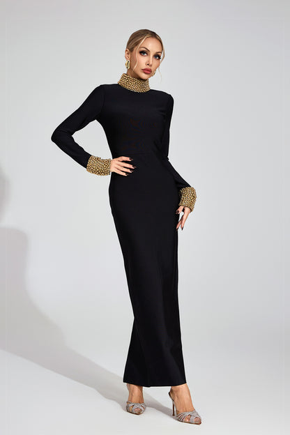 Divina Beaded Collar Gown