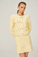 Yellow Waffle-knit jacket/skirt set