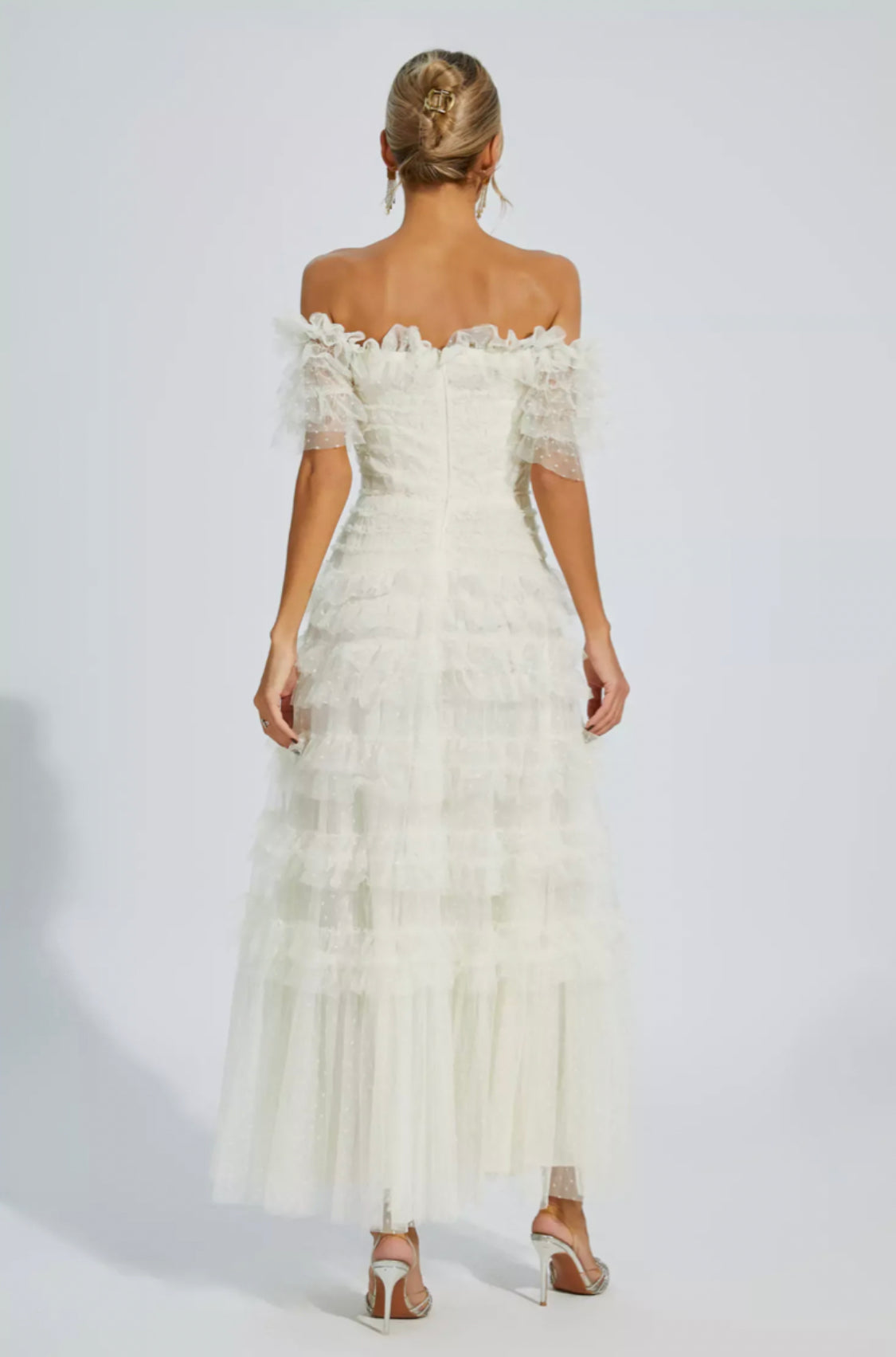 Kai off shoulder mesh maxi dress