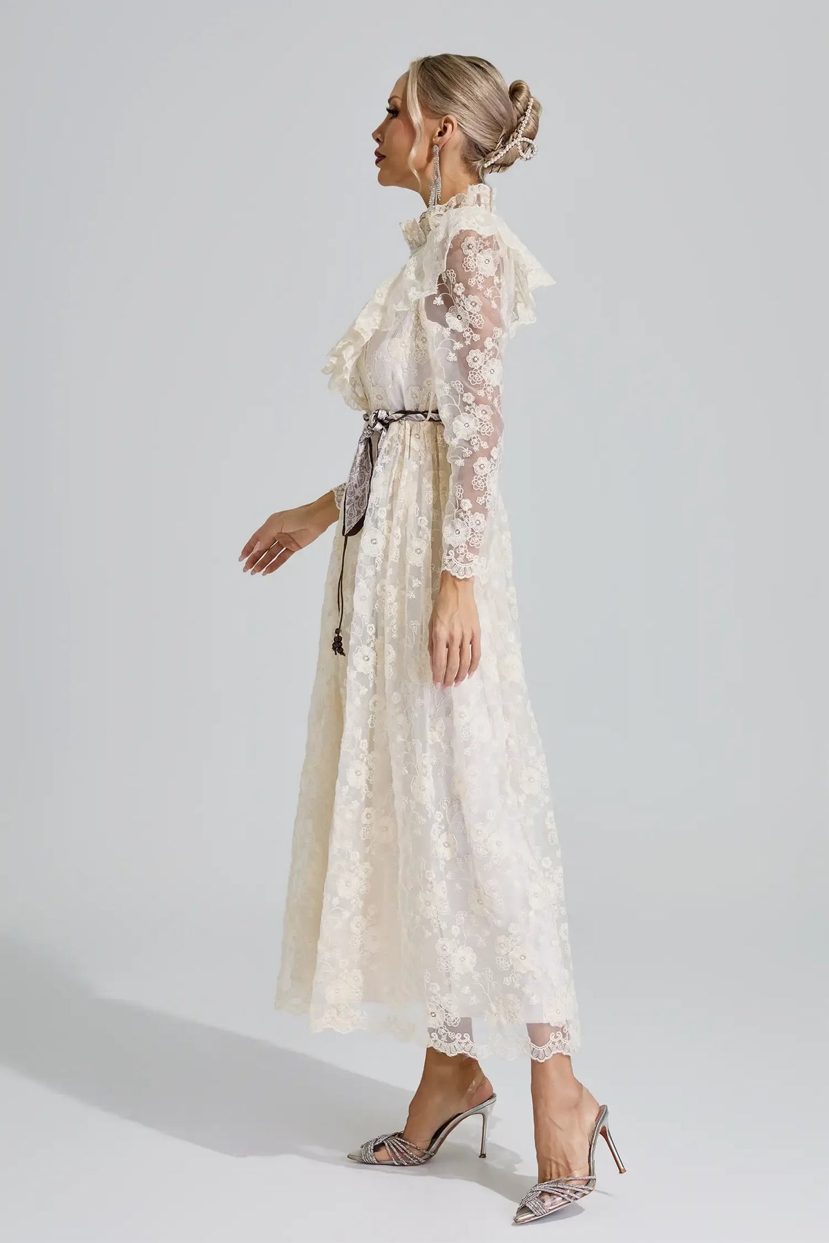 Rosalie Ruffle Lace Maxi Dress