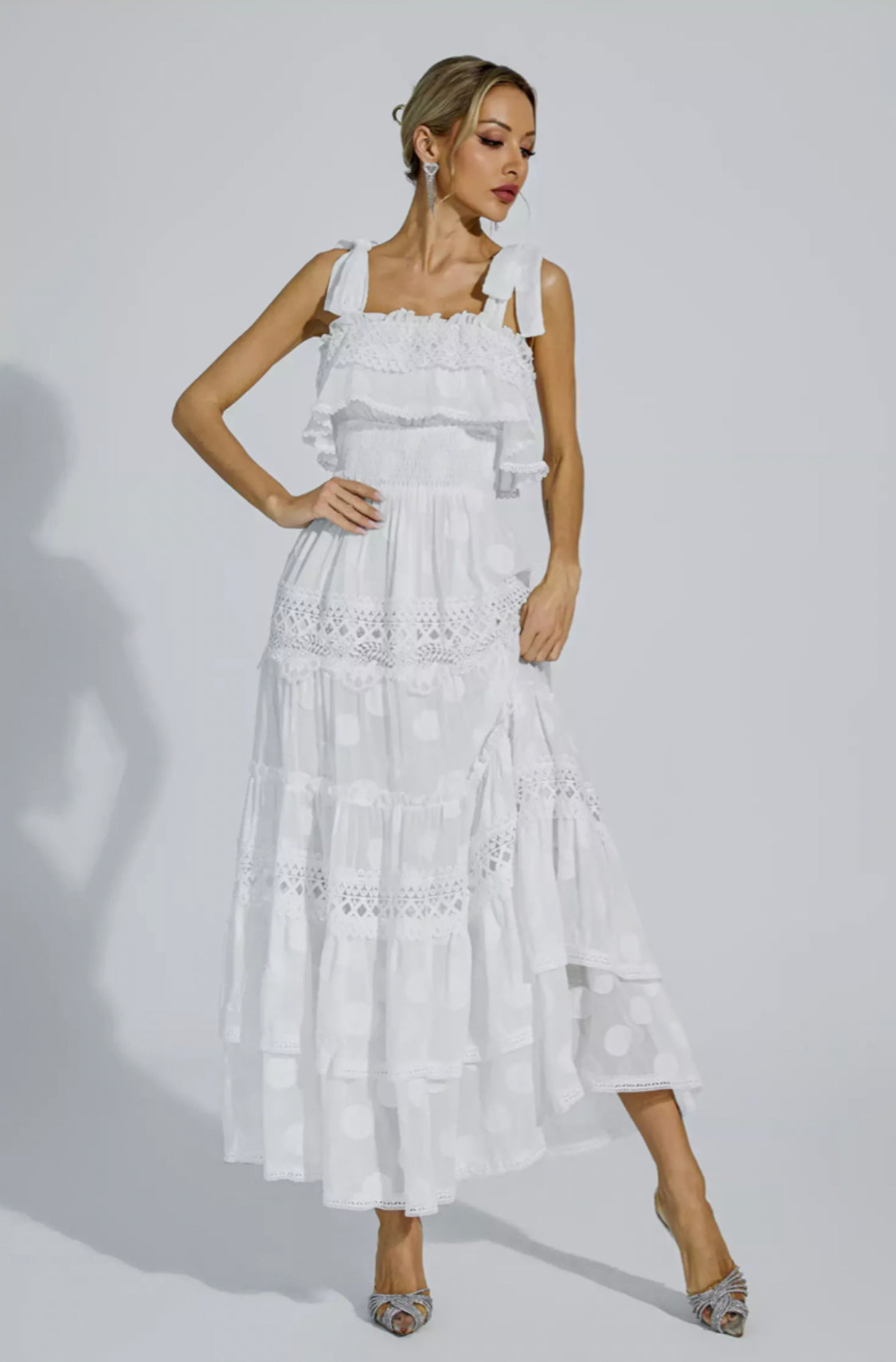 Milena white maxi dress