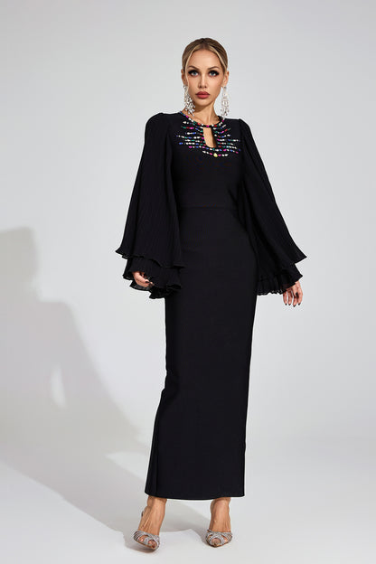 Seraphina Bell Sleeve Rhinestone Gown