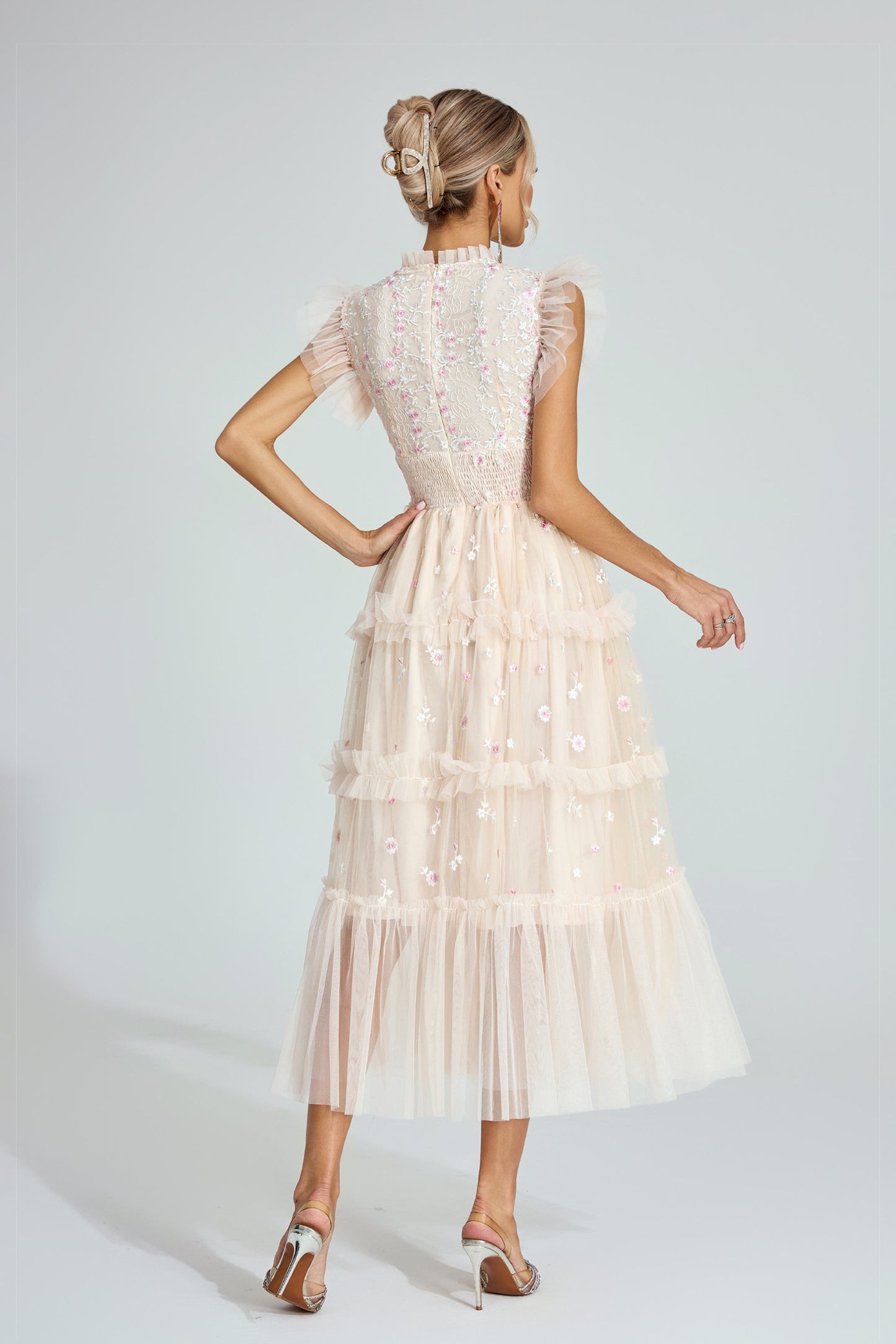Élise Tulle Blossom Midi Dress
