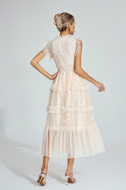Élise Tulle Blossom Midi Dress