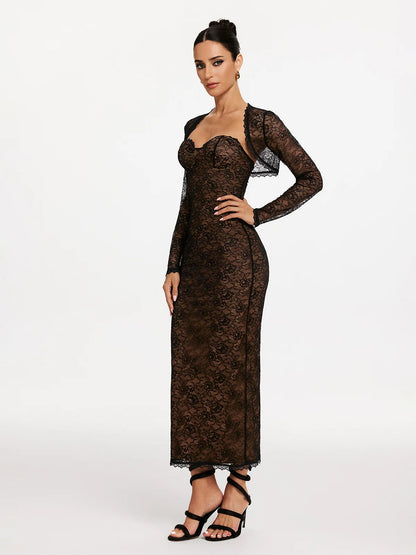 Velora Lace Sculpt Maxi Dress