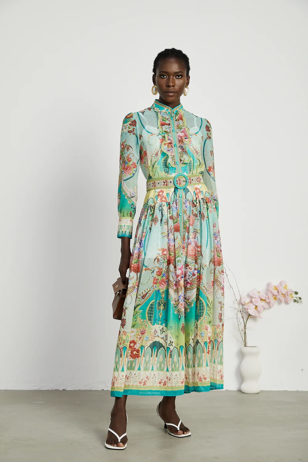 Julienne floral print midi dress