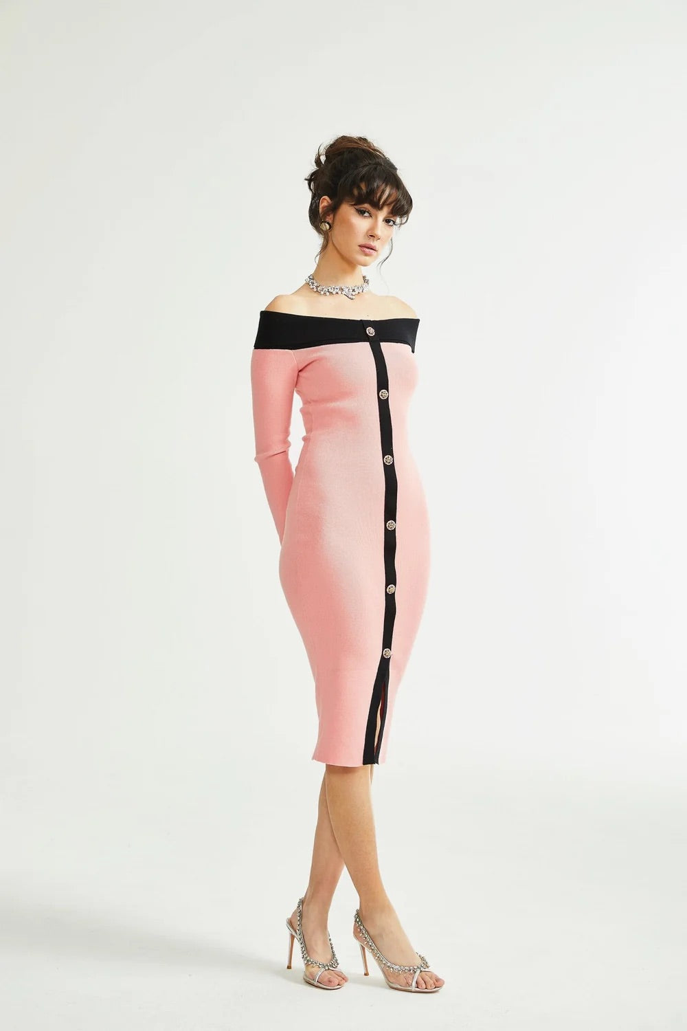 Angèle off shoulder midi dress