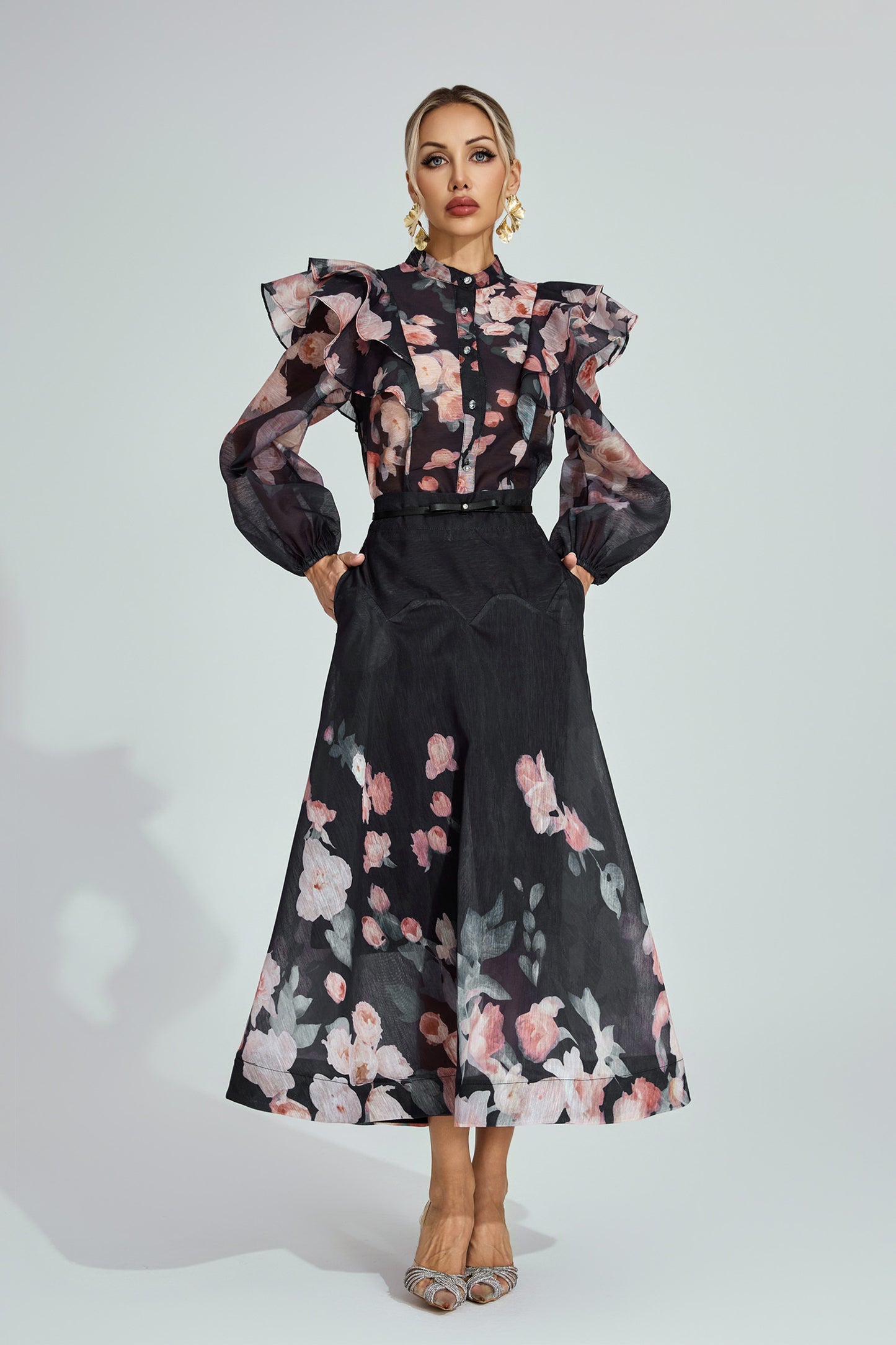 Vivienne Garden Ruffle Midi Set