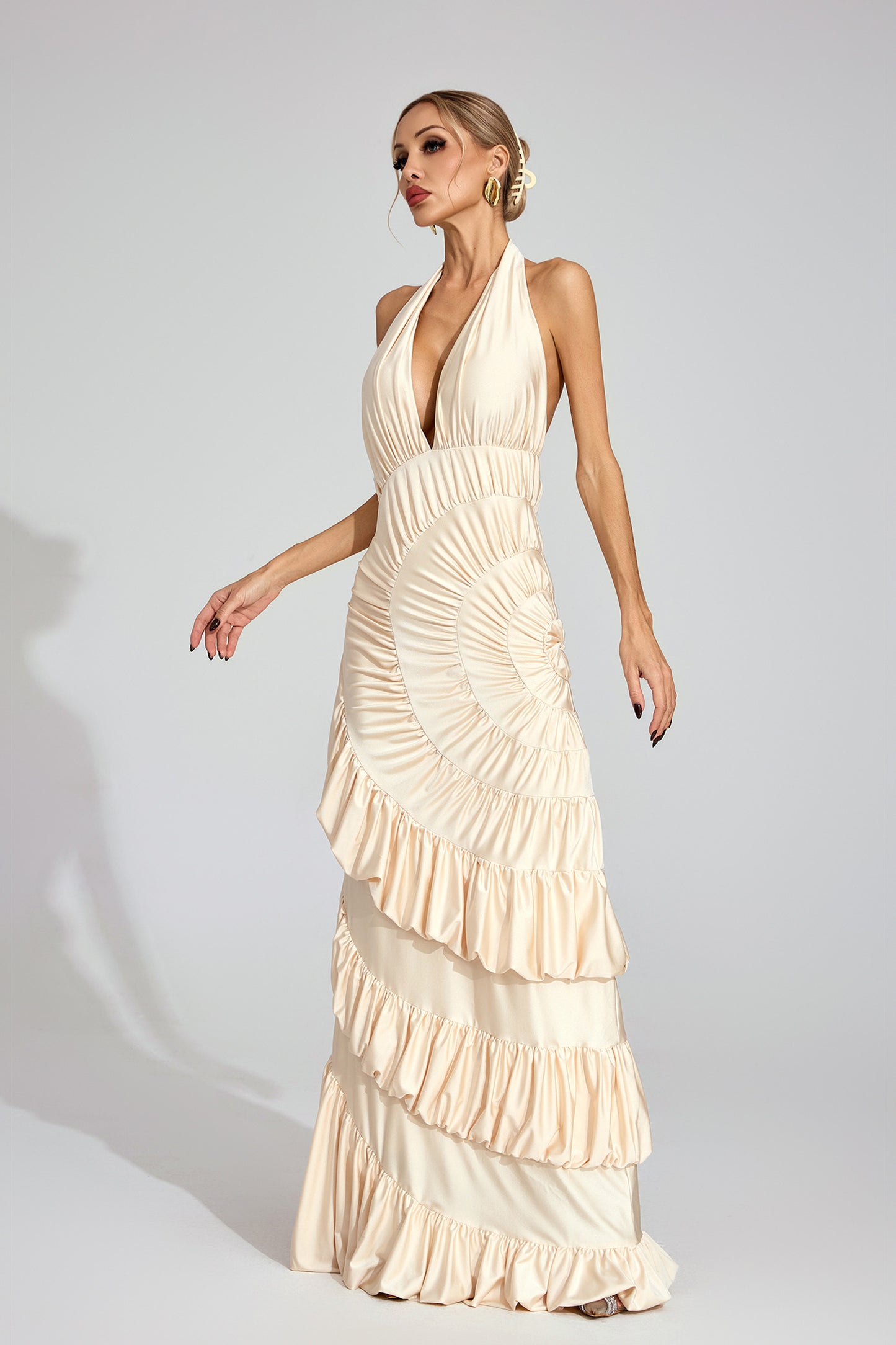 Auréa Ruffle Halter Gown