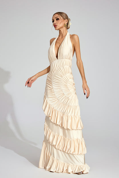 Auréa Ruffle Halter Gown