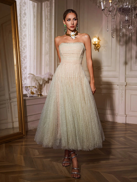 Lueur Champagne Tulle Dress