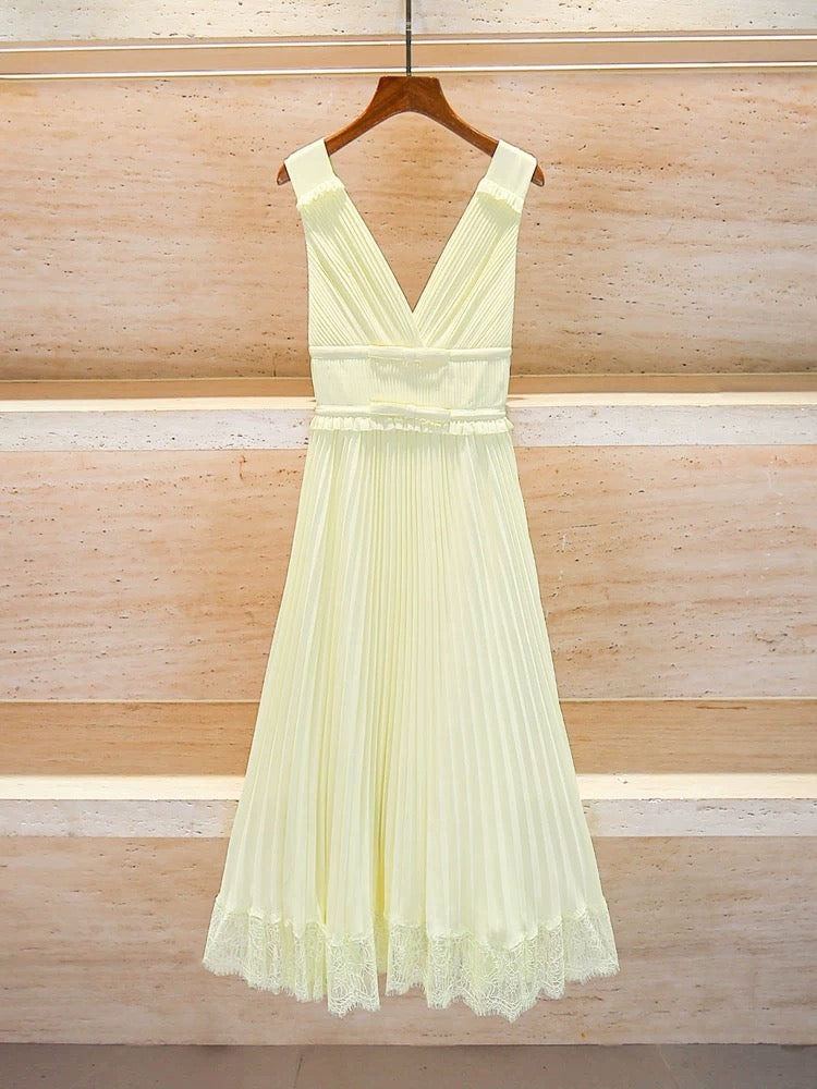 Soleil Pleated Midi Dress