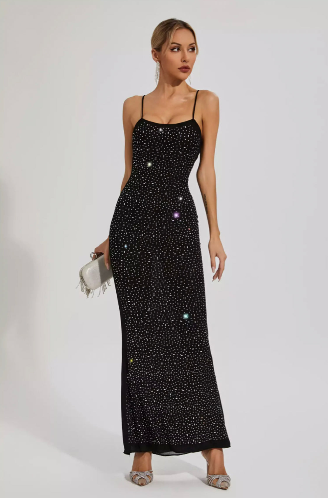 Indie rhinestone maxi dress