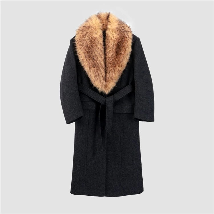 Renée Faux Fur Collar Maxi Coat