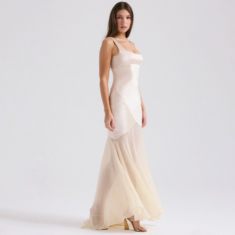 Vittoria silk/satin maxi dress