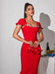 Crystal red bandage maxi dress