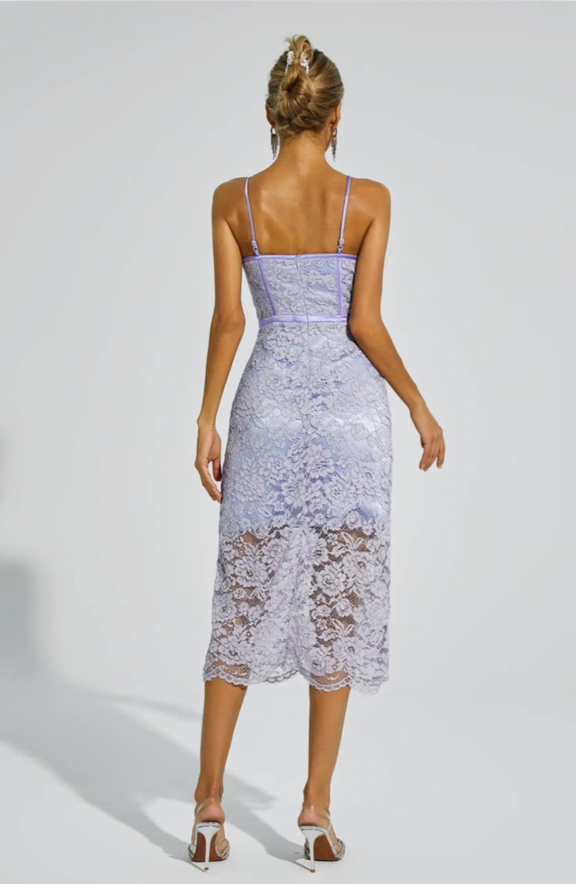 Joelle flower lace midi dress