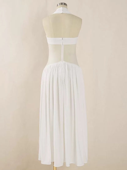 Isla Halter Pleated Midi Dress