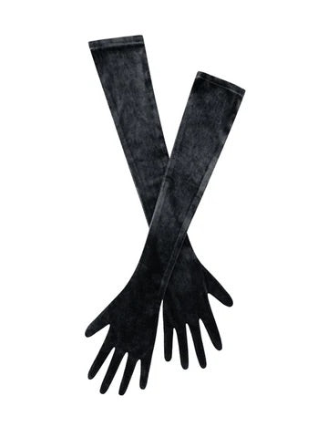 Black velvet gloves