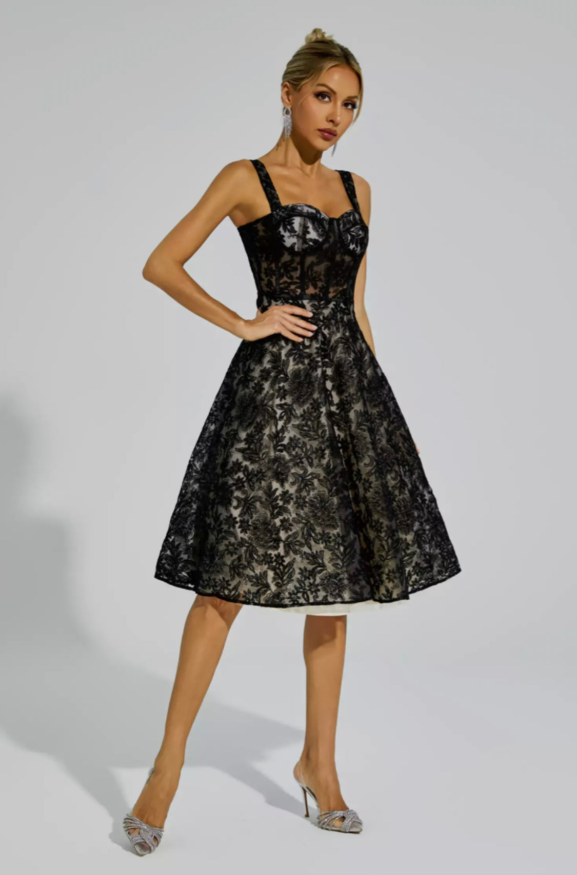 Milla lace midi dress