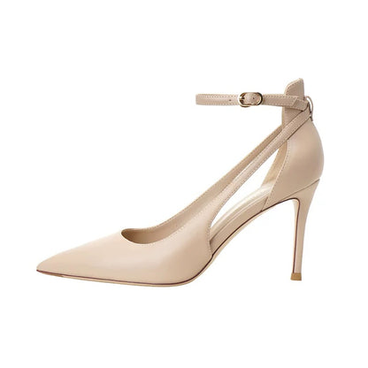 Annie Nude Ankle Strap Heels