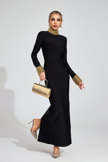 Divina Beaded Collar Gown