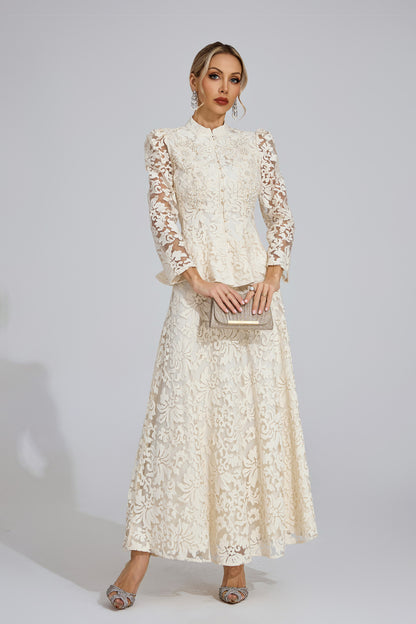 Eloise Lace Peplum Two-Piece Set