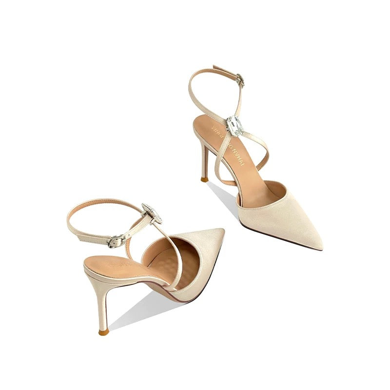 Vienna Crystal Strap Pointed-Toe Heels