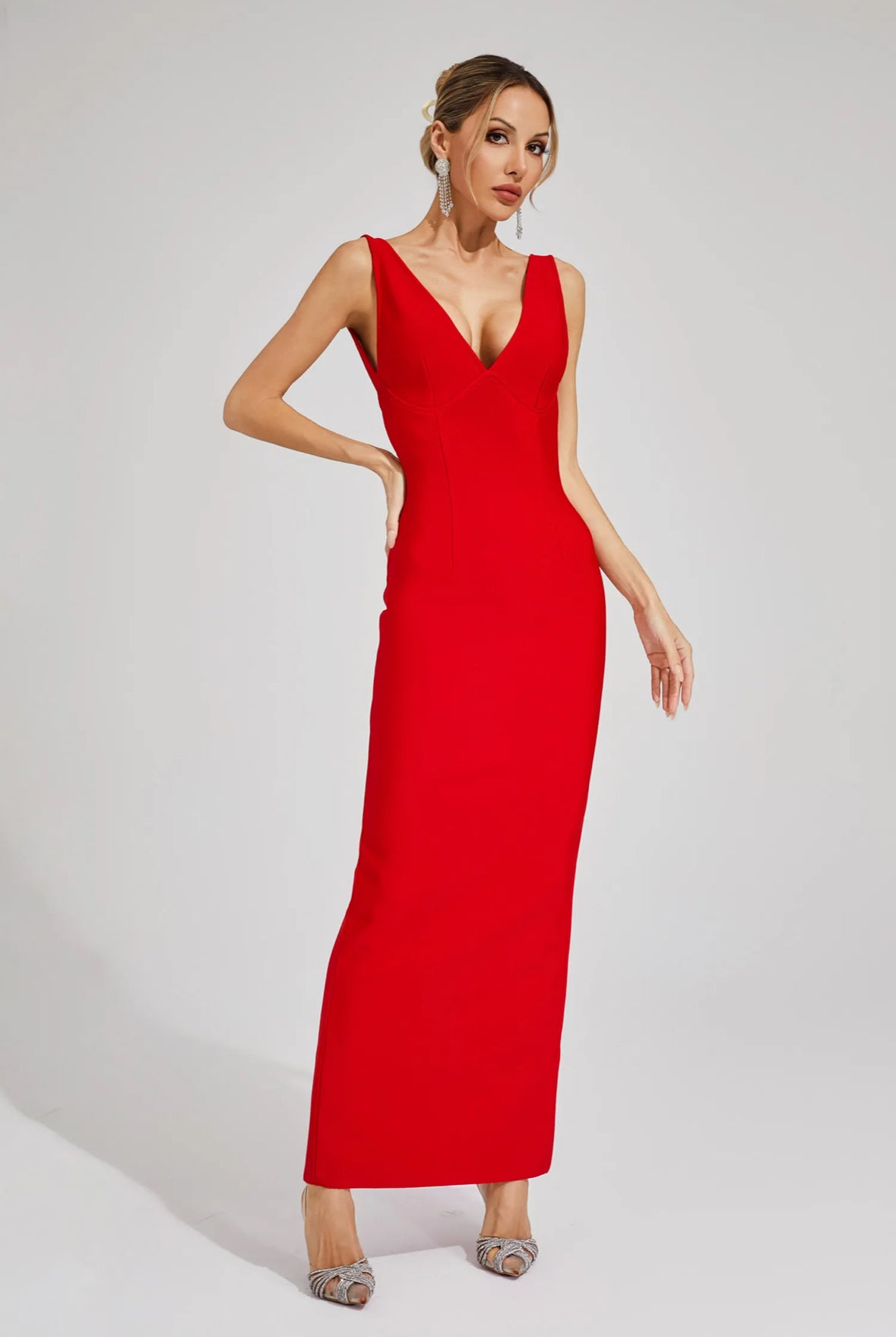 Valentina Red Backless Gown