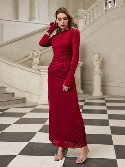 Noéline Draped Velvet Maxi Dress