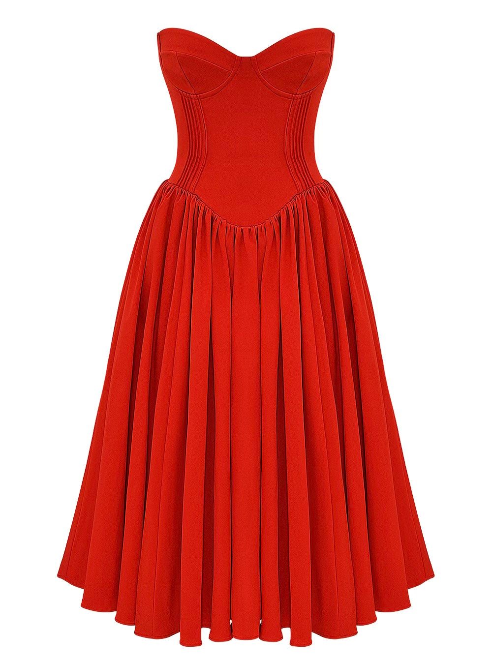 Elizabeth strapless midi dress