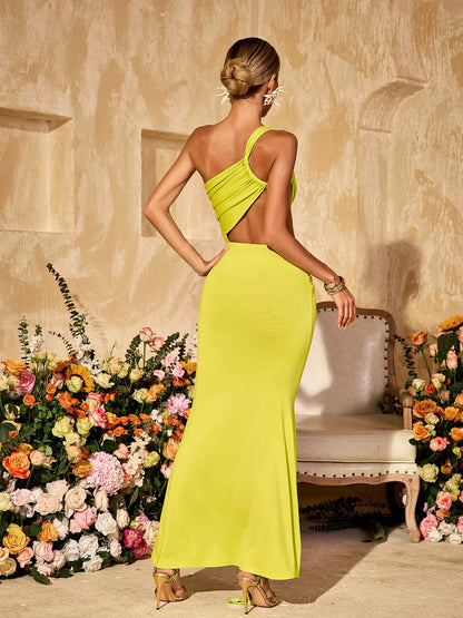 Soleil Lime Cut-Out Maxi Dress