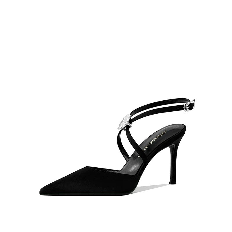 Vienna Crystal Strap Pointed-Toe Heels