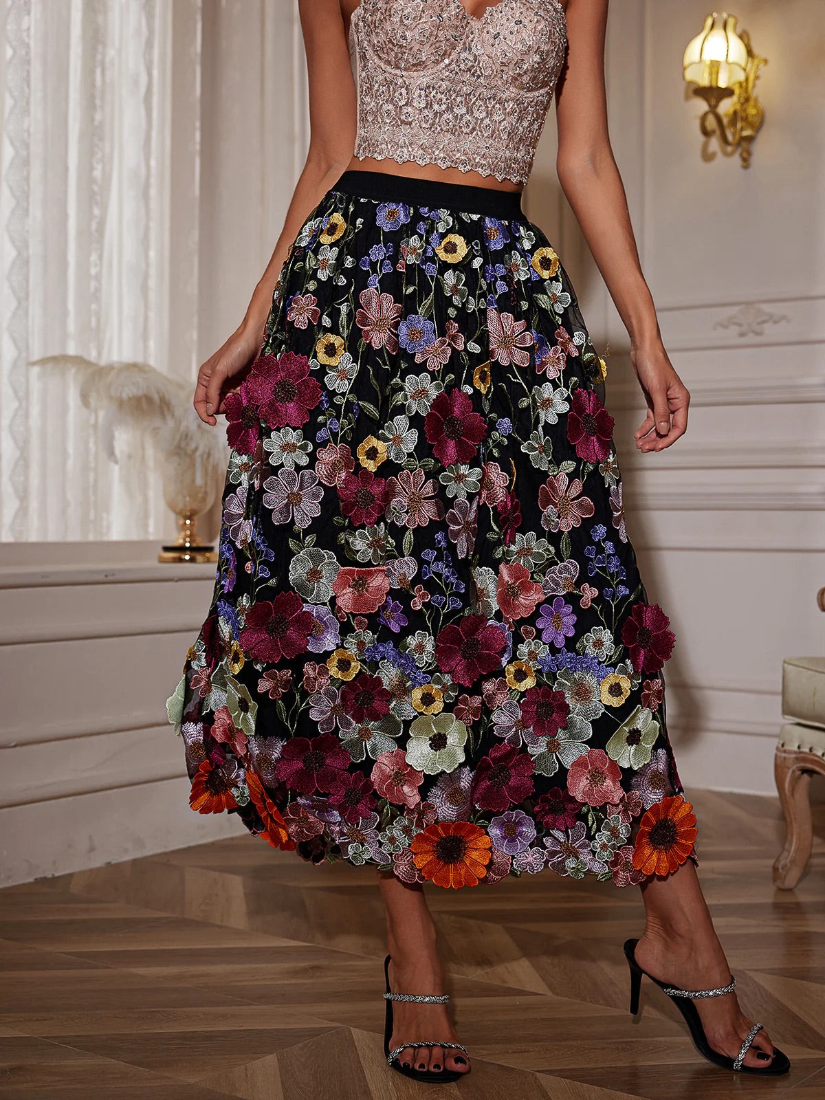 Amory flower Maxi skirt