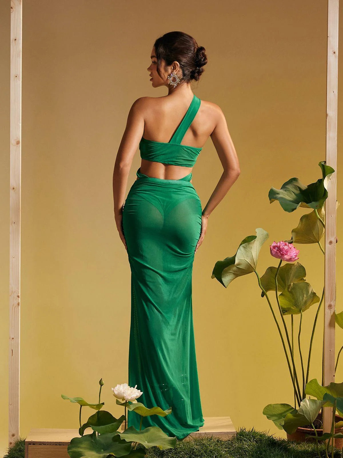 Mindy draped set green