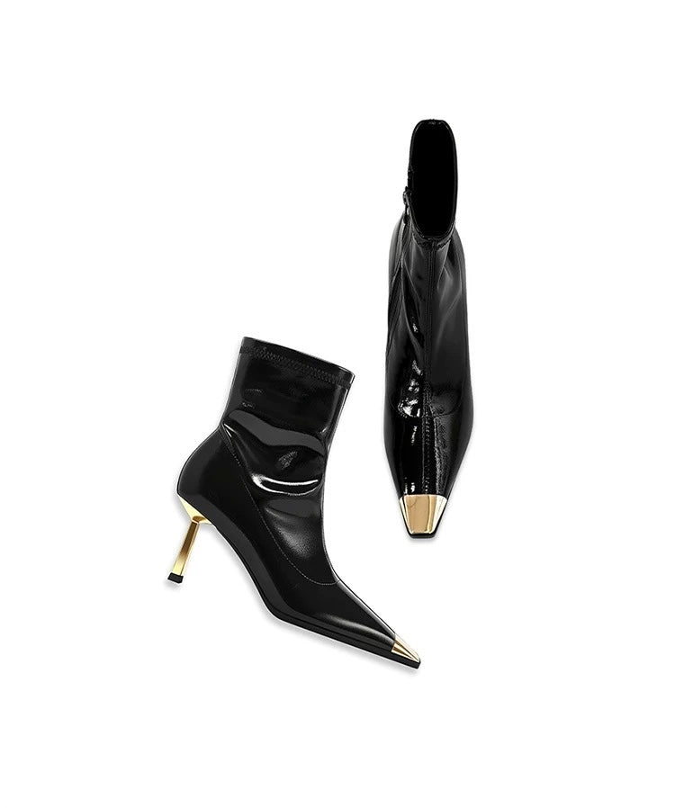 Colette Pointed Patent Boots