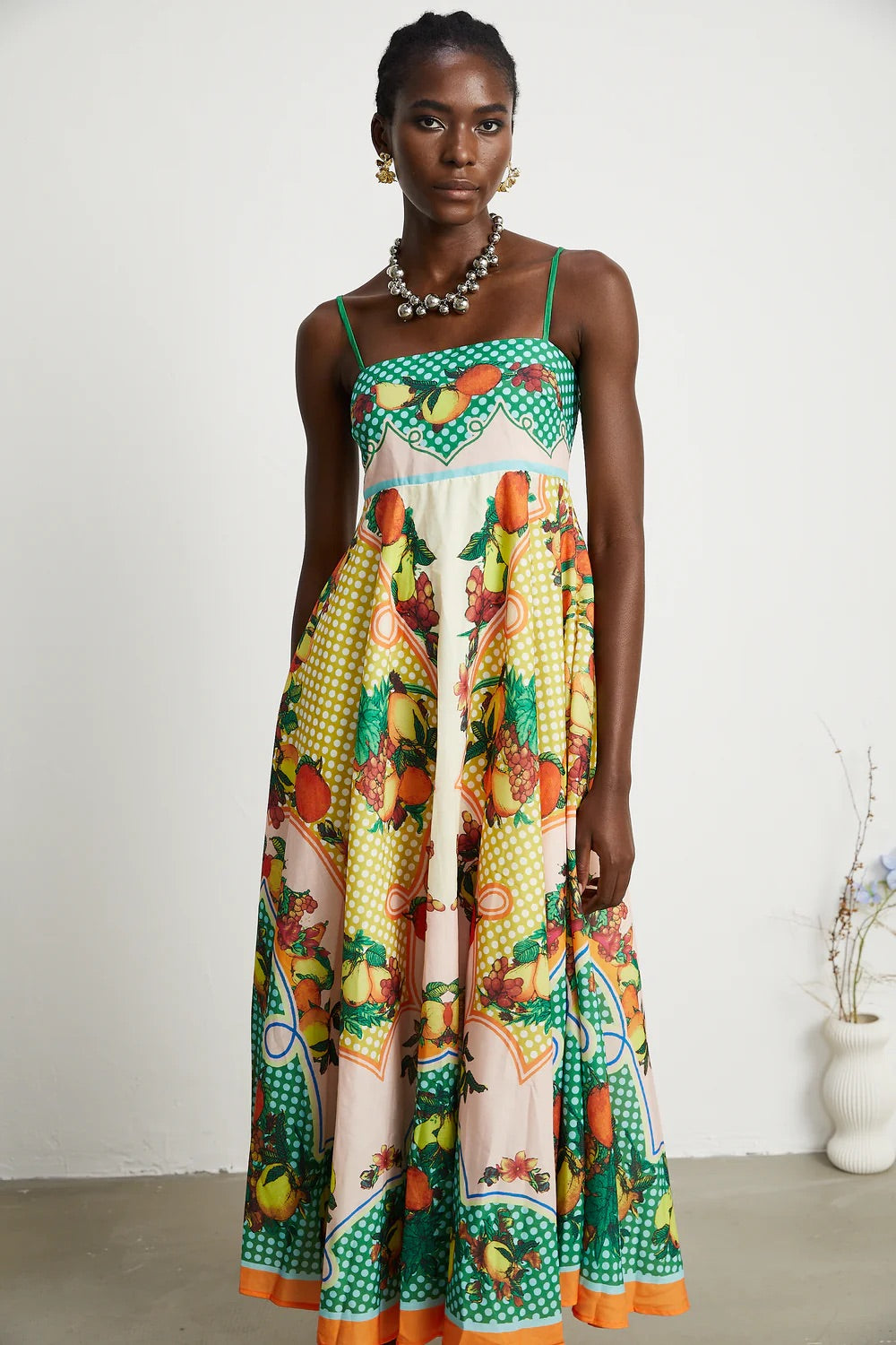 Evianna fruits print midi dress