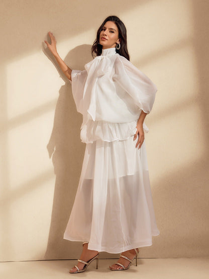 Élise Sheer Ruffle Midi Set