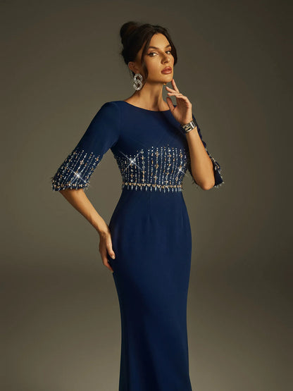 Sapphire Gem Embellished Gown